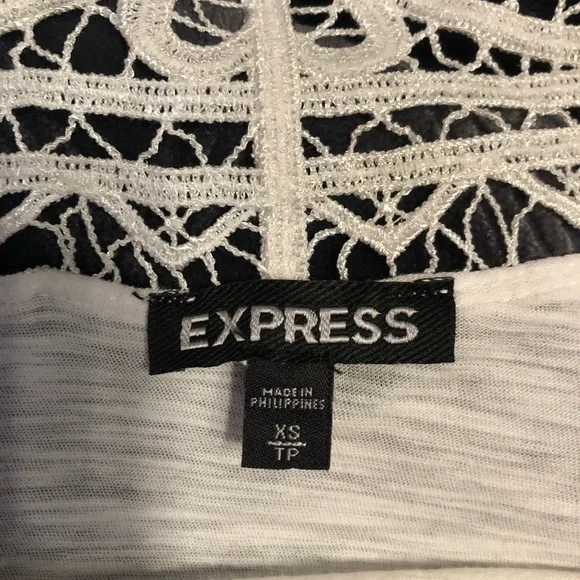Express White Crochet Top XS - Picture 3 of 3